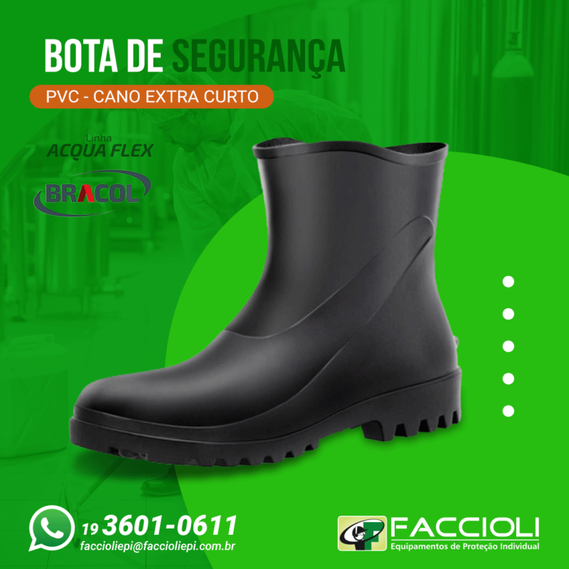 BOTA PVC CANO EXTRA CURTO Faccioli EPI